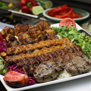 Istanbul Grill signature dishes Mixed GrillChicken Shish DinnerLahmajoun